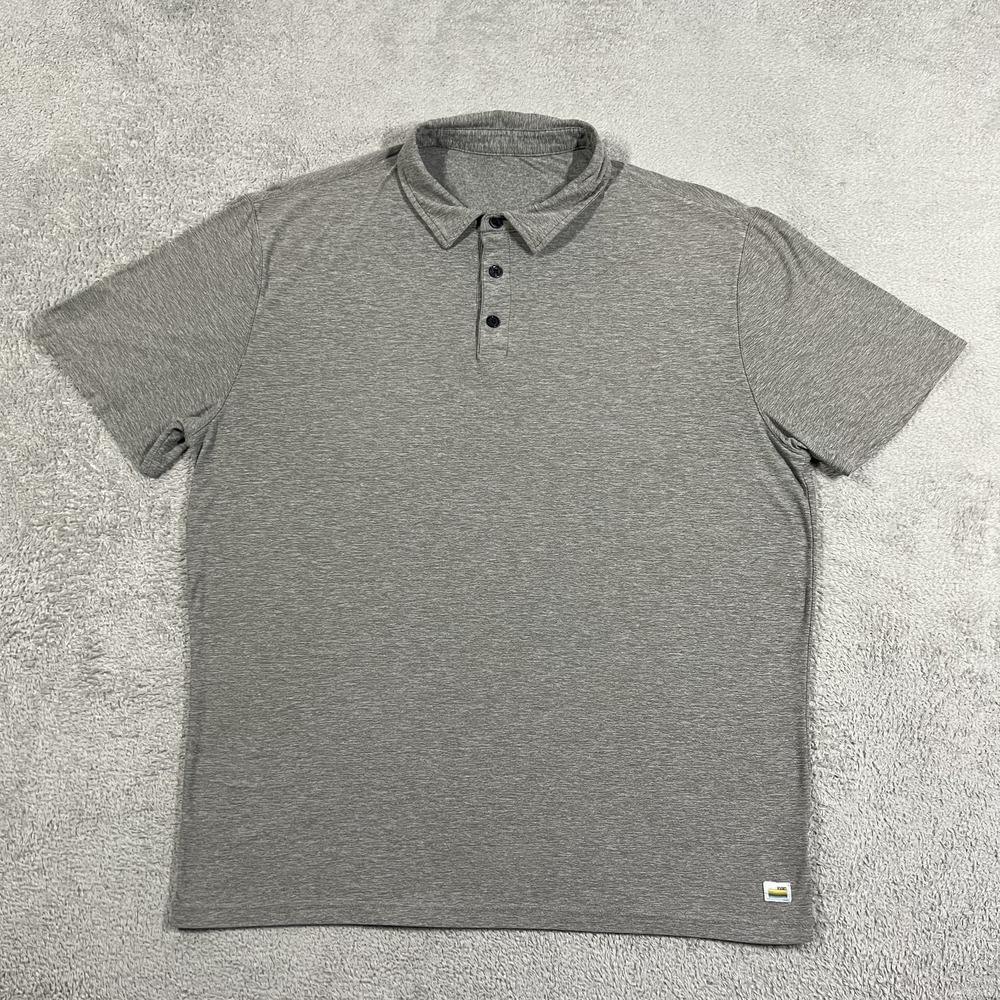 Vuori Strato Tech Polo Shirt Mens Large Performance Stretch Gray V188